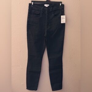 Good American Charcoal Button-Up Jeans